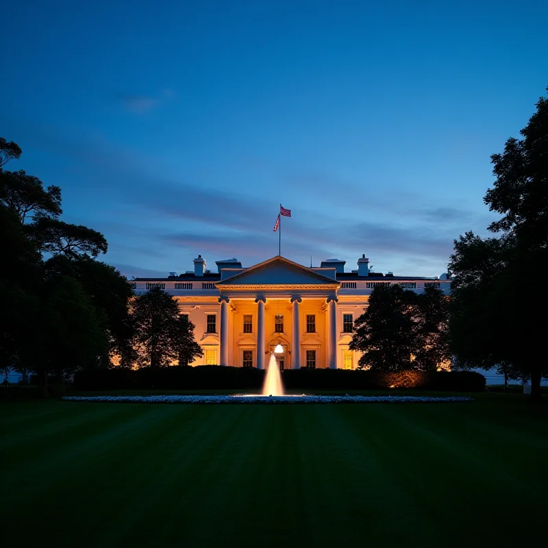 The White House at dusk