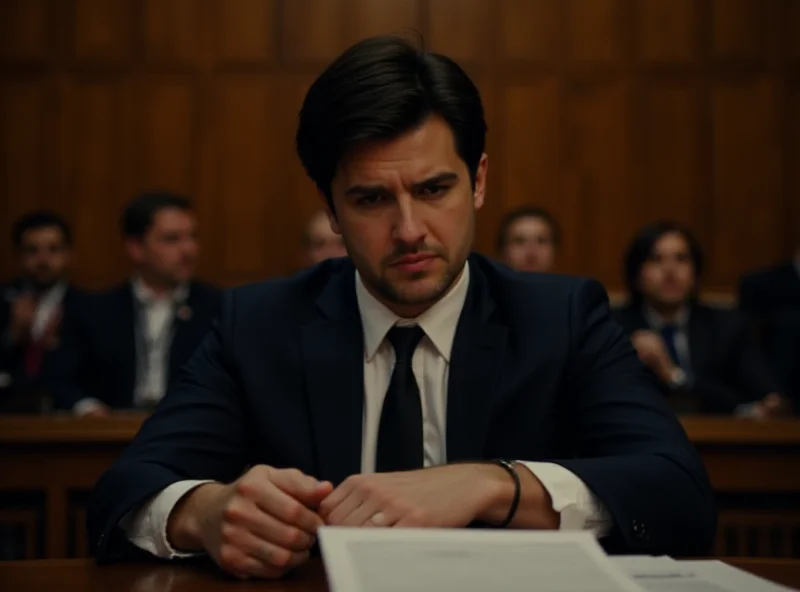 Nicolas Zepeda in court, looking somber and surrounded by lawyers.