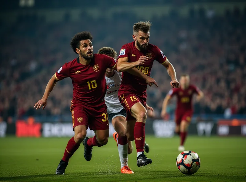 A dramatic football scene with players battling for the ball during a Žilina match.